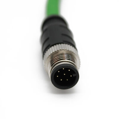 IP67 Industrial Ethernet M12 X Coded 8pin Male Straight to RJ45 Male Molded Cable Ethernet Communication Network Cable