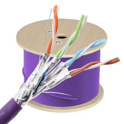 Cable Ethernet Industrial duplo blindado de 2000 MHz FTP 23AWG Cabo de rede de cobre sólido Cat8