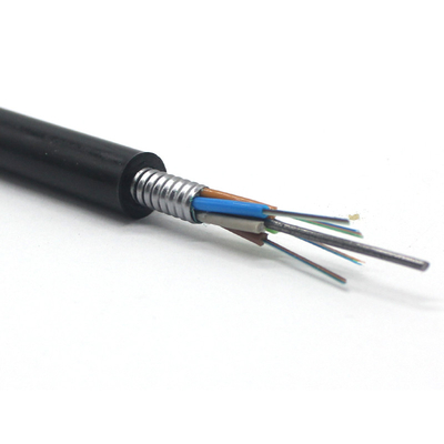 Cabo óptico GYTS para exterior 12 24 48 Fibra de núcleo de modo único Cabos de fibra óptica blindados