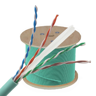 Cat6A UTP Cabo Ethernet SFTP para sistema de rede com 100% de condutor sólido de cobre nu e materiais de isolamento PE codificados por cores
