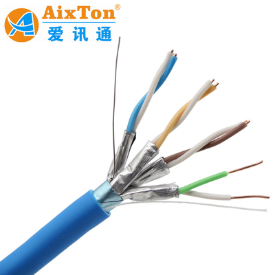 4 pares 500Mhz FFTP Cat6a Bare Copper 1000ft Shield Lan Ethernet Cable 10G Speed Sftp Cat6a Cable