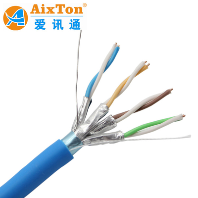 Cat6E FFTP 305m 1000ft LAN Network Cable High Speed 10G 305 Cable com materiais de isolamento PE codificados por cores