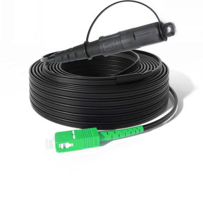 12 núcleos de PVC/LSZH de fibra óptica revestida de cordão SC/APC Cabos pré-determinados para linhas ópticas Cabos ópticos FTTH comunicação