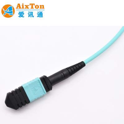 Cabo de ligação de fibra óptica MTP-MTP/APC OM3 Fêmea ou Macho 40G/100G MM Suporte Personalizado 8-144 Fibras Cabo de fibra óptica LZSH/OFNR