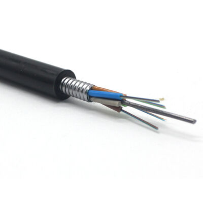 Cabo de fibra óptica GYTS GYTA53-24B1 com certificação CE para subterrâneo com armadura de fita de aço e capa LSZH