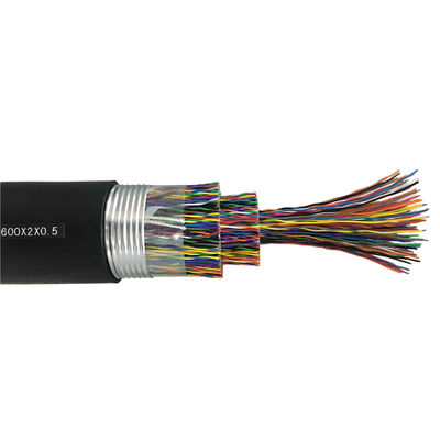 Cabo telefônico de cobre blindado subterrâneo com fita de aço Cat 3, 600 1000 1200 pares, código de cores