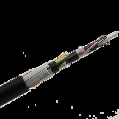 Cabo Aéreo Autoportante Plano de FRP Totalmente Dielétrico Vão 120m 96 Fibras G652D 4km/Rolo