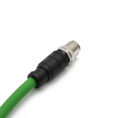 IP67 M12 X-Code Male to RJ45 Plug Shielded Industrial Ethernet Cable Cat5e PUR 4X2X26AWG